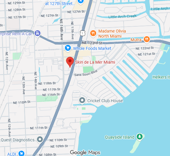 Map showing the location of Skin de La Mer Miami
